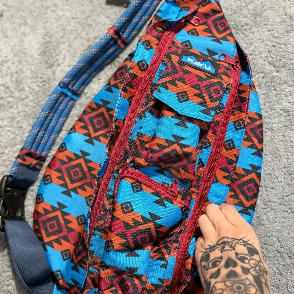 NEW KAVU Rope Sling Bag Aztec Navajo Print